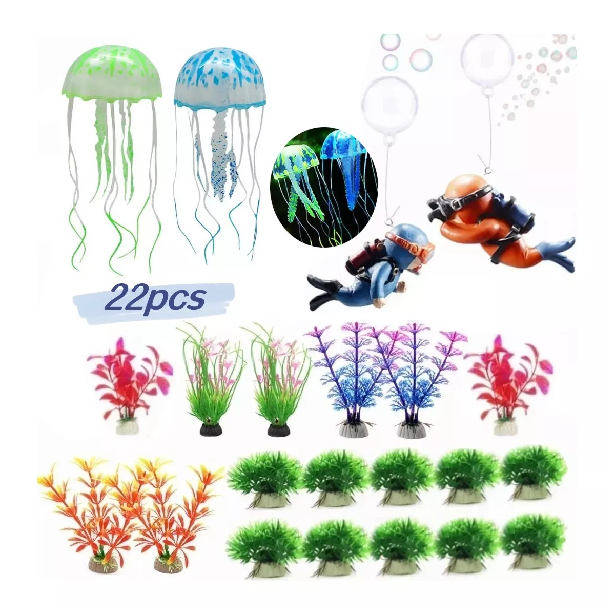 Plantas Artificiales Decorativas Acuario Simulación Medusas