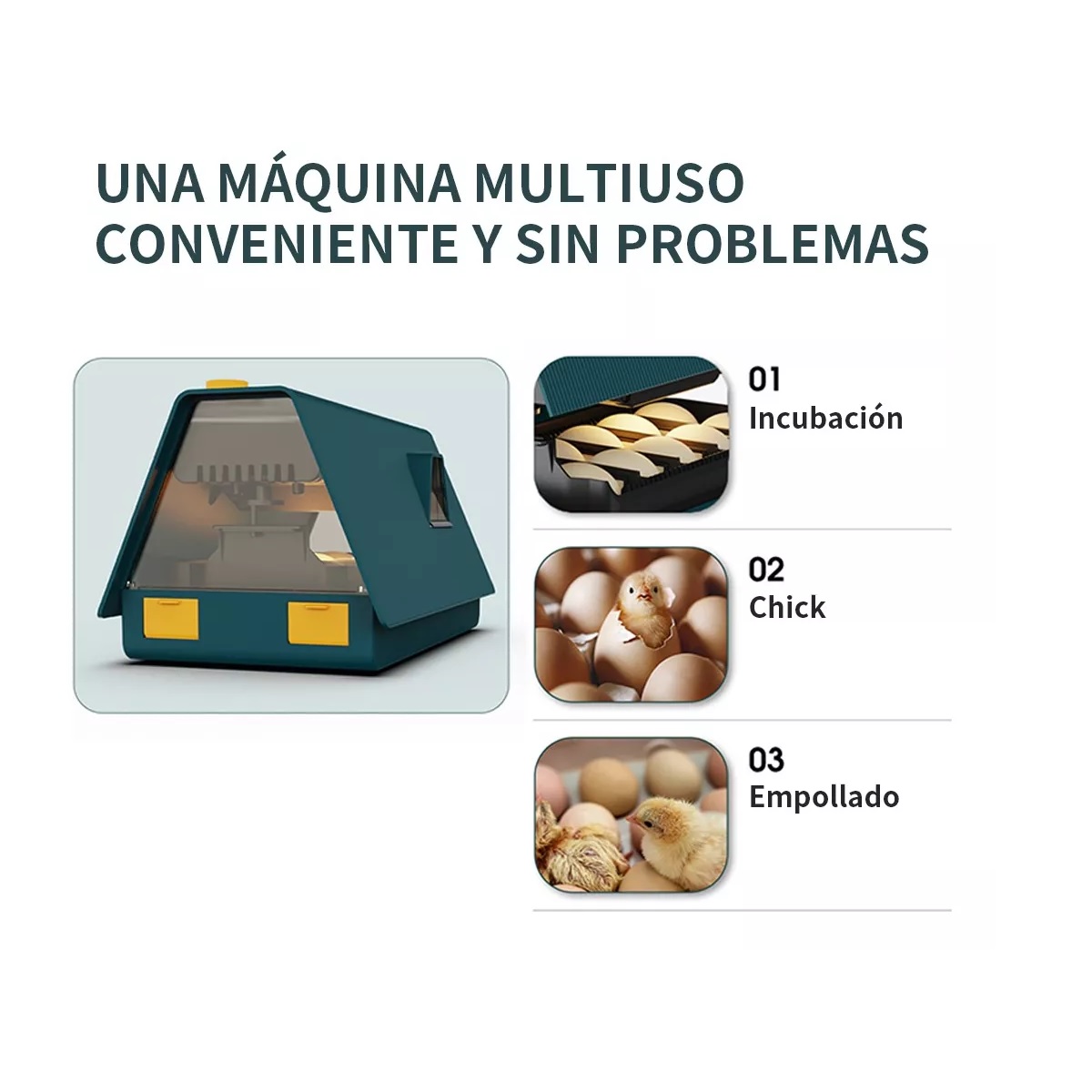 Incubadora Automática De Aves Corral, capacidad Para 10 huevos