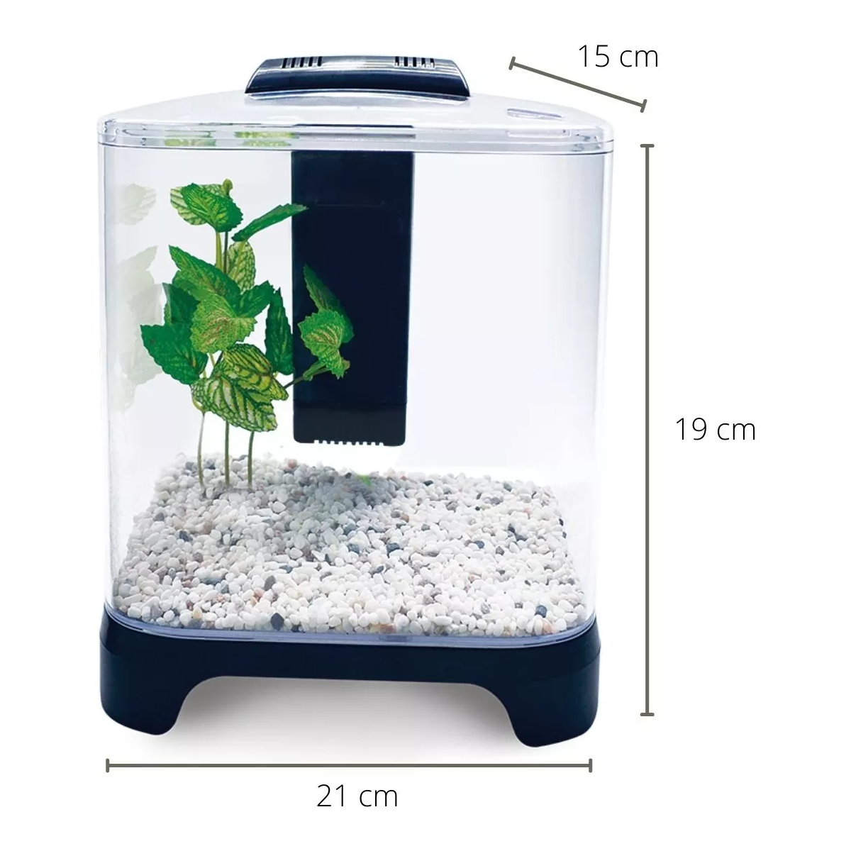  Acuario Mini 6 Lts Acrilico Filtro Interno Luz Led