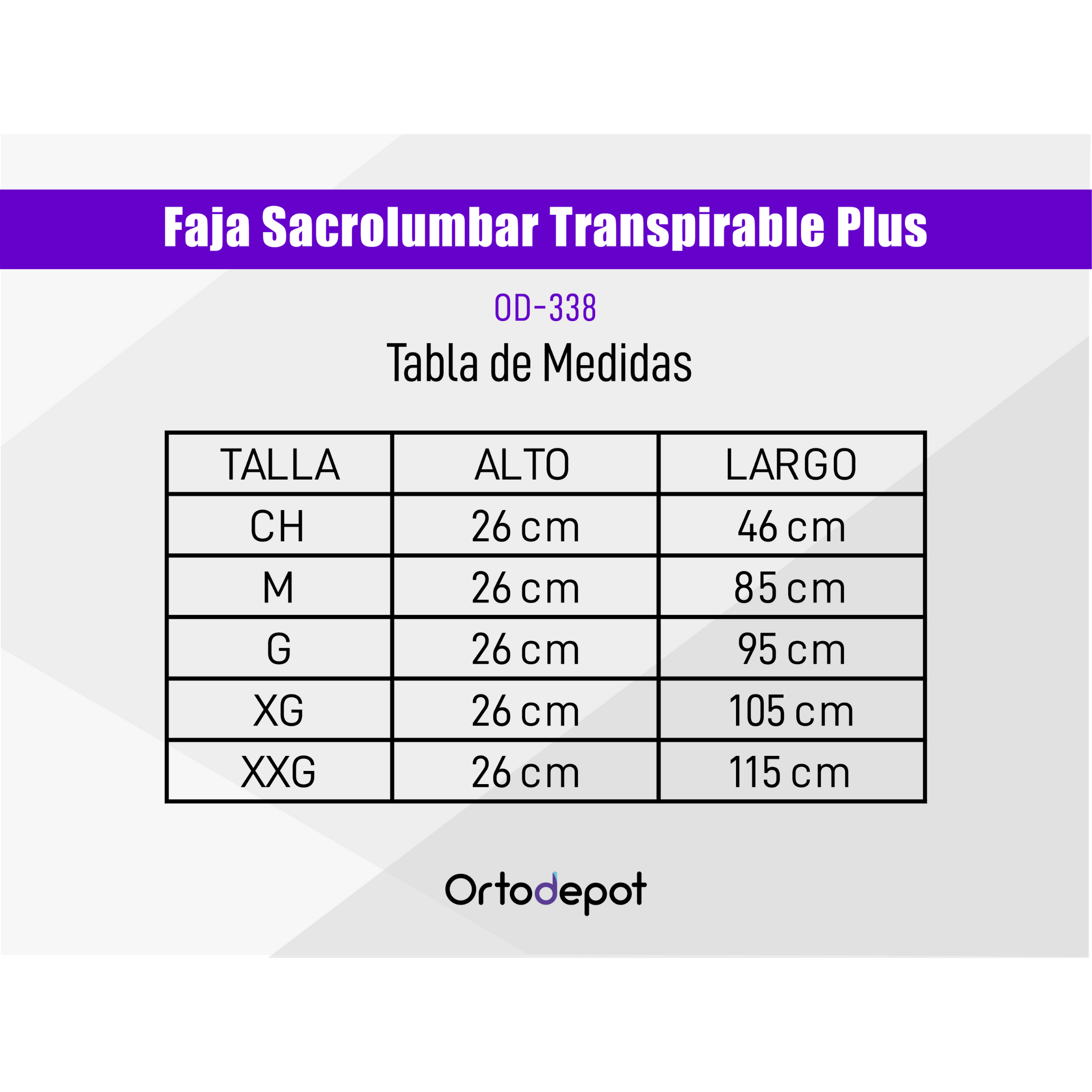 Faja Sacrolumbar Transpirable Plus