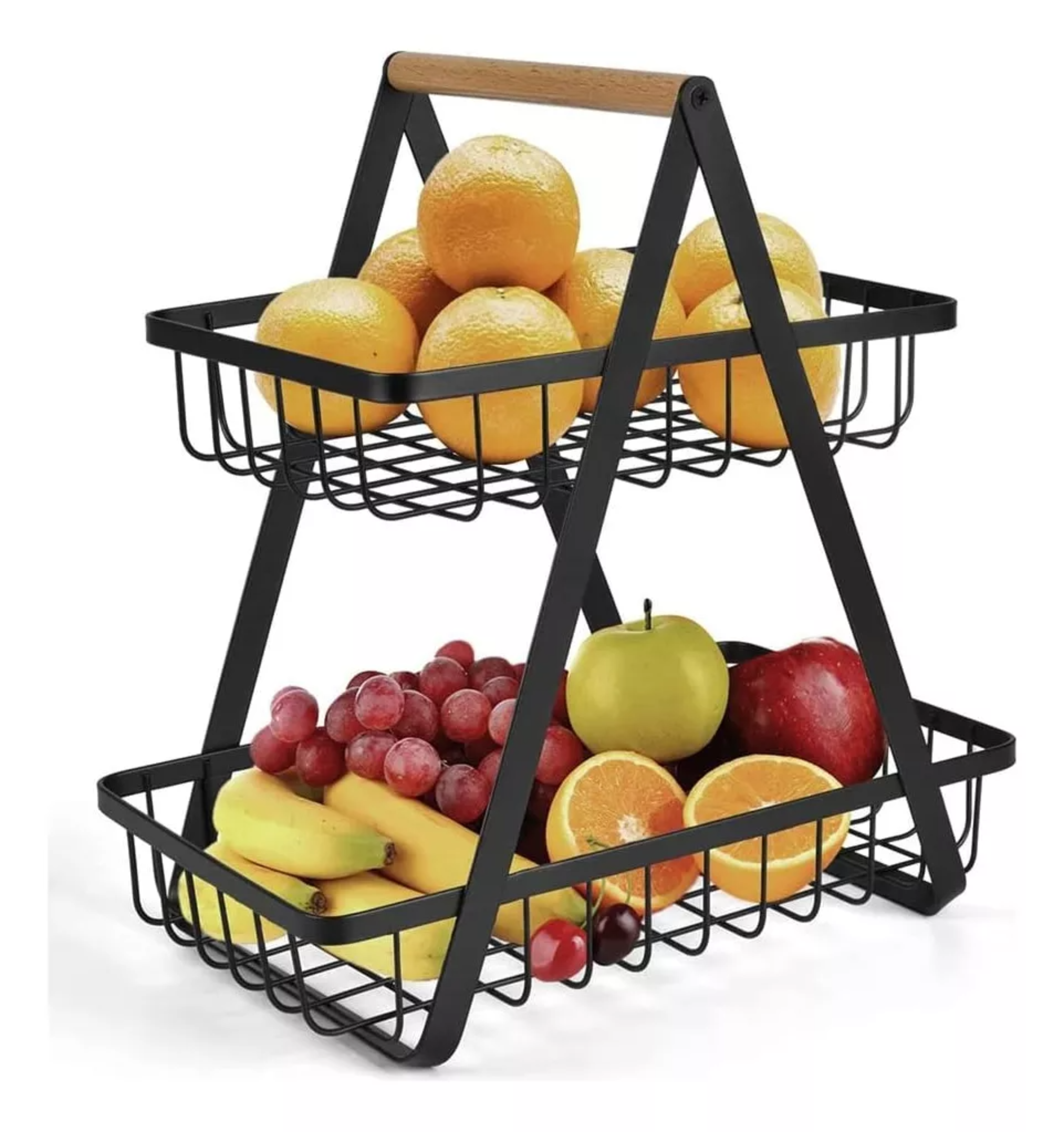 Frutero Cesta De Cocina Organizador Fruta Pan 2 Niveles Rack