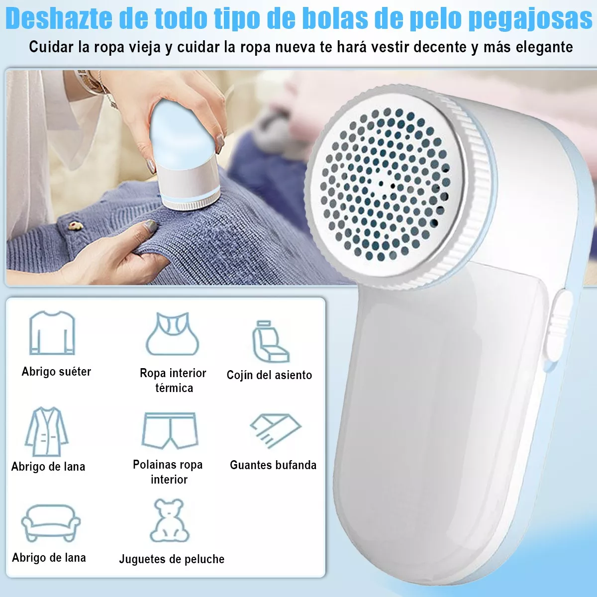 Removedor De Pelusa Ropa Quita Pelusas Electrico Portátil