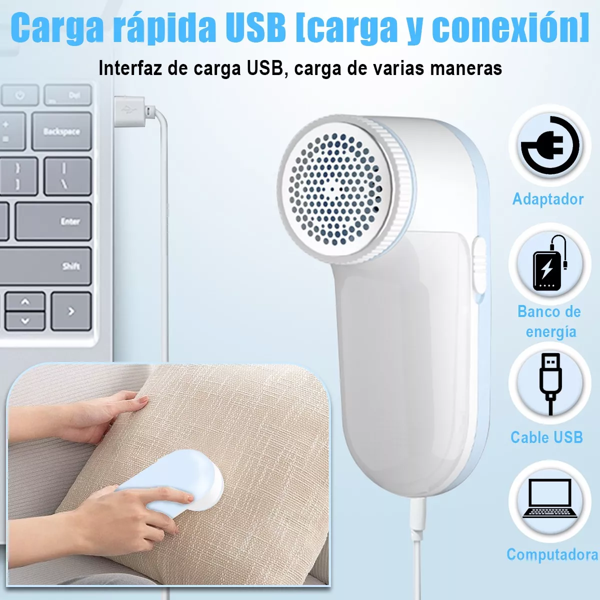 Removedor De Pelusa Ropa Quita Pelusas Electrico Portátil