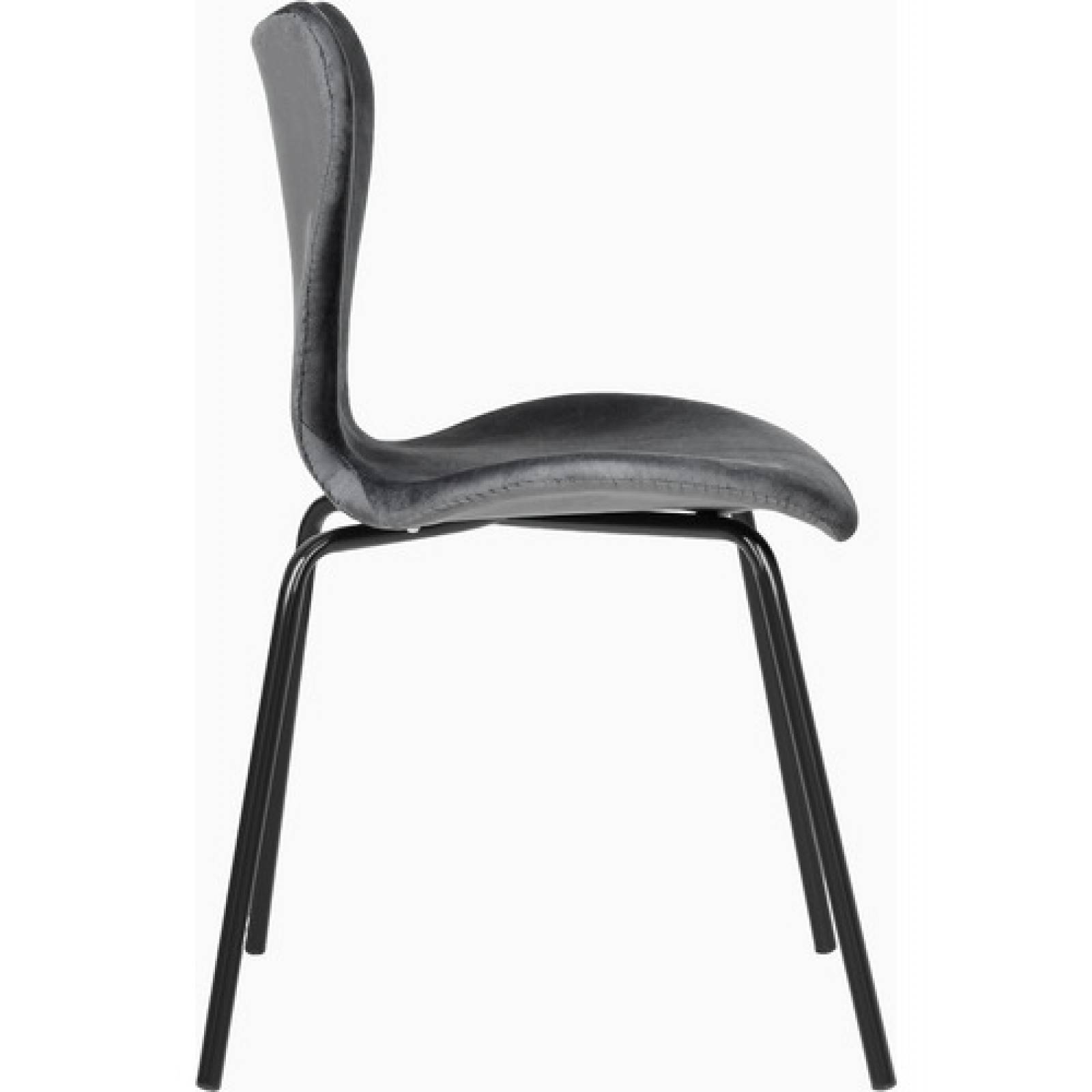 Juego Set 4 Sillas Modernas Comedor Tapizadas Vinipiel Gris