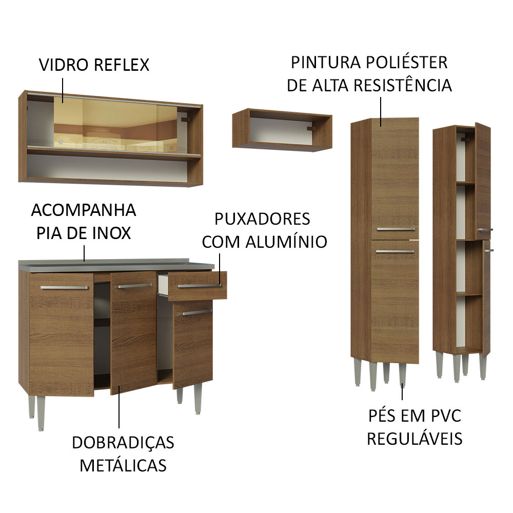 Cocina Integral Completa Modular Madesa Emilly Con Tarja MM 07