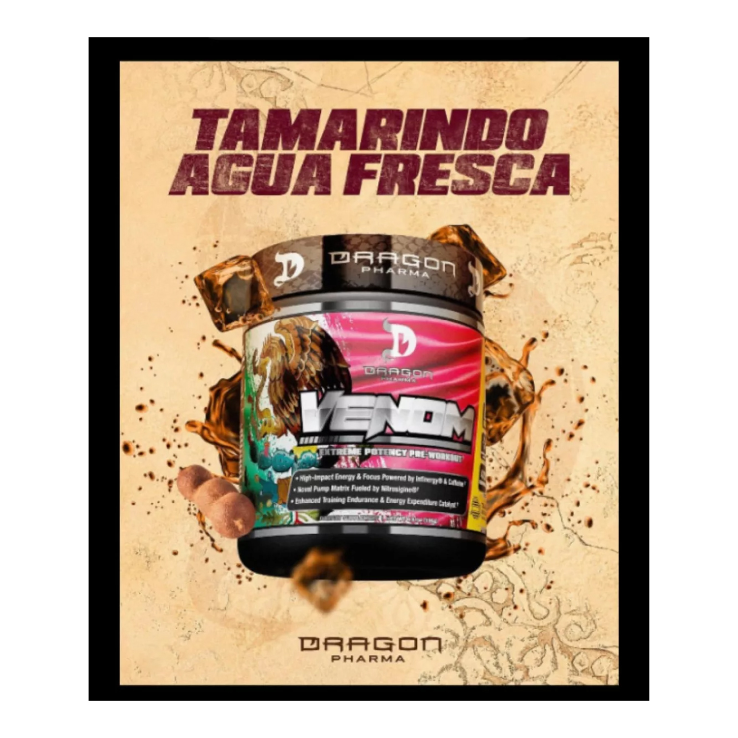 Pre-Entreno Dragon Pharma Venom 196g 40 Serv. - Tamarindo