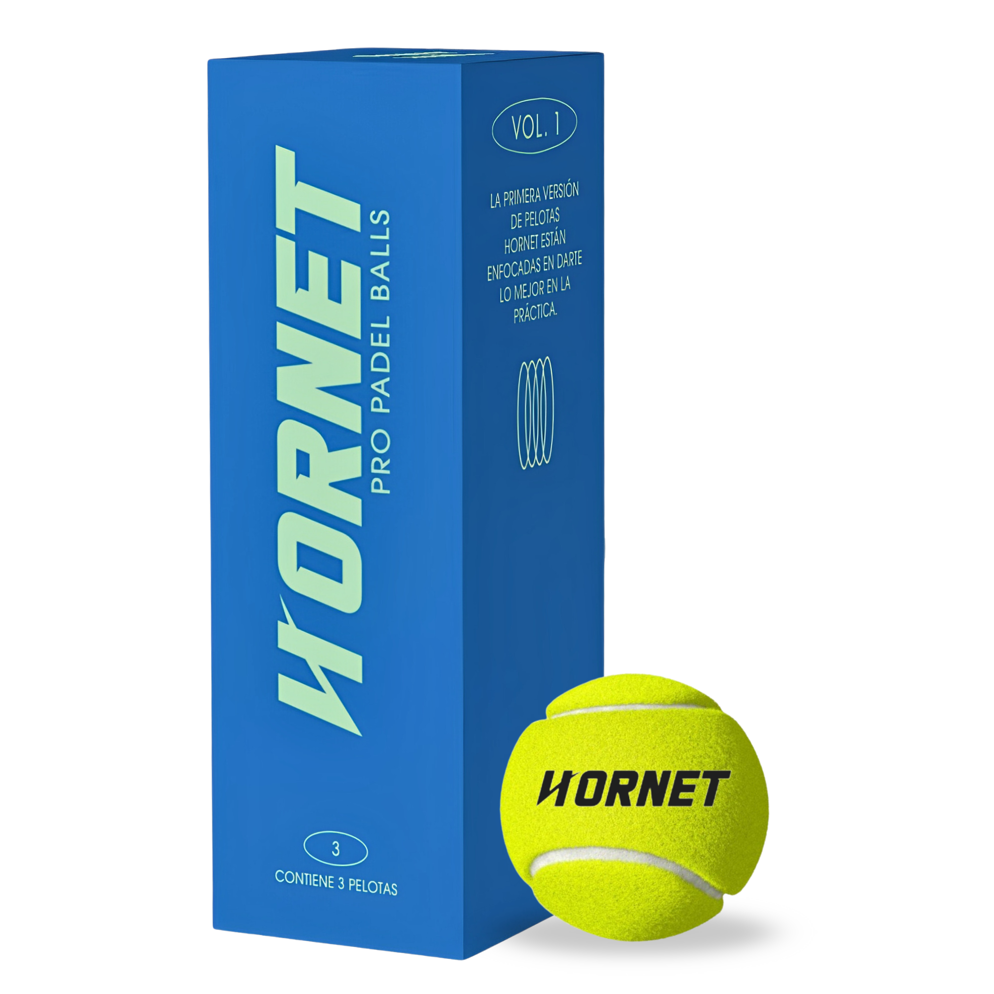 Pelotas De Padel Tenis Pro Hornet Padel Sin Presión 3 Bolas