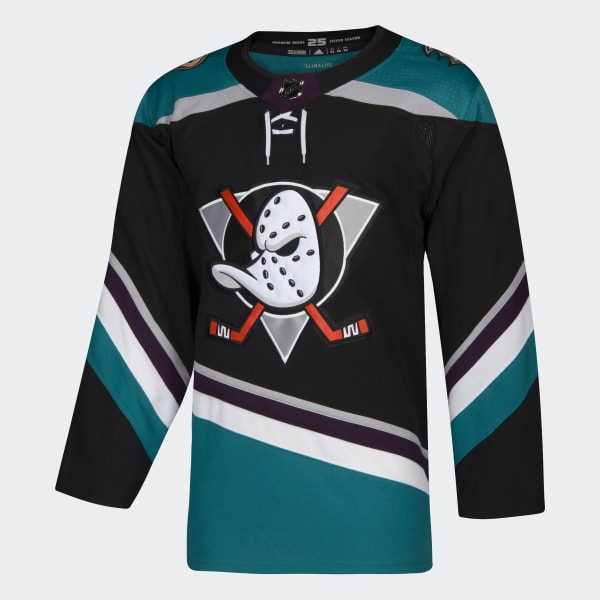 Fabuloso Jersey Hockey Mighty Ducks Patos BORDADO Aqua Black Getzaf 15 Talla XXL