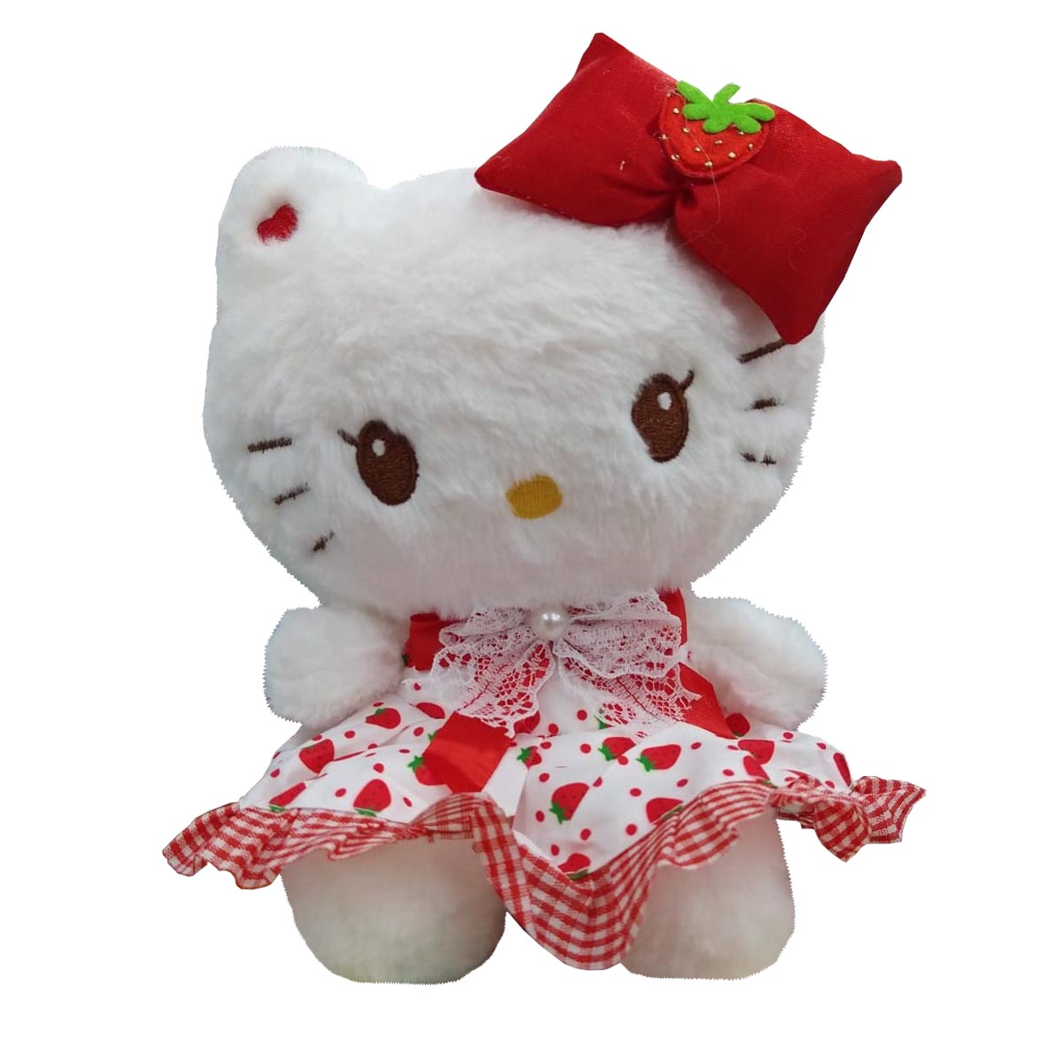 Peluche Generico Hello Kitty Con Vestido De Fresas 15 cm