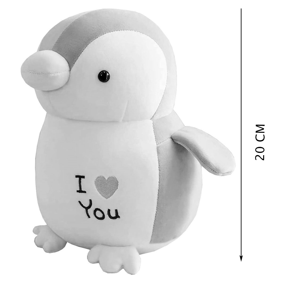 Peluche Generico Pingüino Te Amo Negro 20 cm