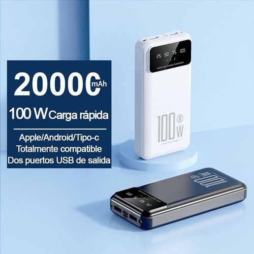 Power Bank SAIVIEK KJ-K70 20000mah Batería Externa 20W Carga Rapida  negra