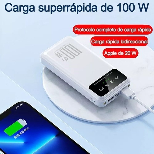 Power Bank SAIVIEK KJ-K70 20000mah Batería Externa 20W Carga Rapida blanca