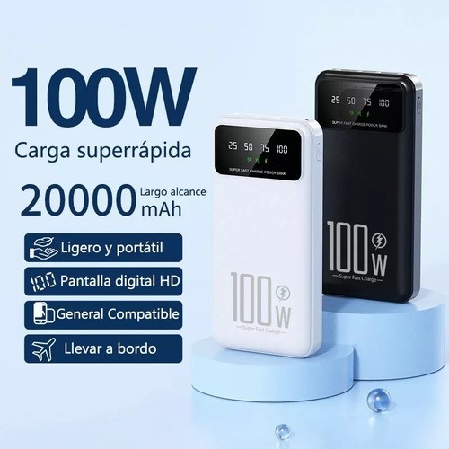 Power Bank SAIVIEK KJ-K70 20000mah Batería Externa 20W Carga Rapida blanca