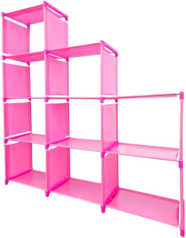 Ilios Innova | Organizador de Almacenamiento con 9 Cubos, Construcción de Tubo de Acero y Tela Impermeable, Ideal para Ropa, Zapatos, Libros y Más