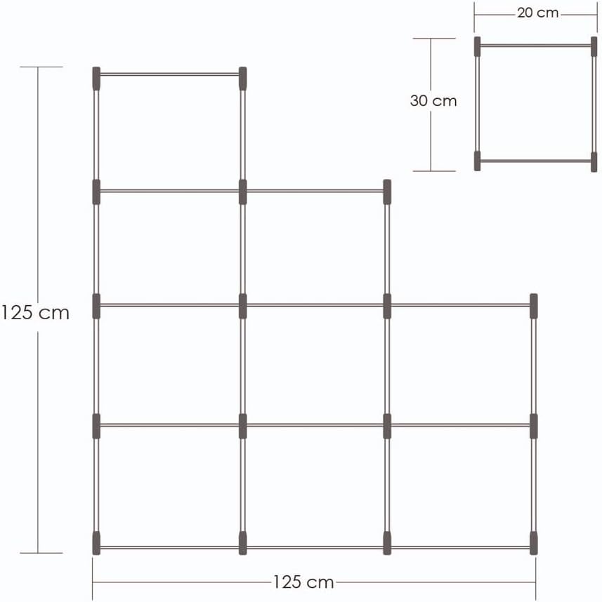 Ilios Innova | Organizador de Almacenamiento con 9 Cubos, Construcción de Tubo de Acero y Tela Impermeable, Ideal para Ropa, Zapatos, Libros y Más