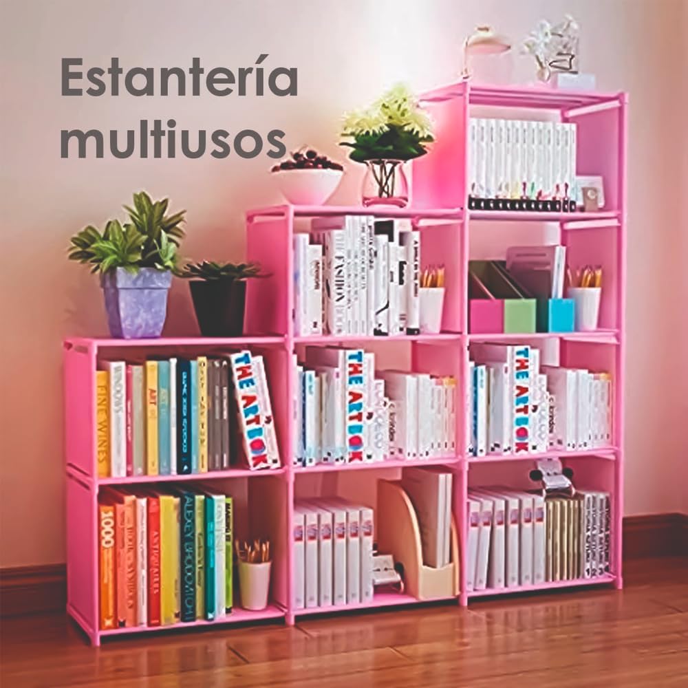 Ilios Innova | Organizador de Almacenamiento con 9 Cubos, Construcción de Tubo de Acero y Tela Impermeable, Ideal para Ropa, Zapatos, Libros y Más