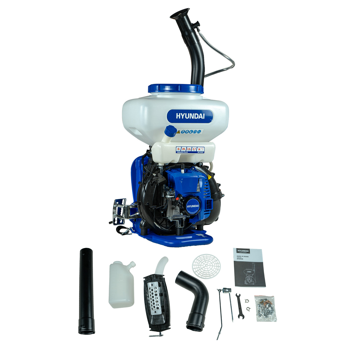 FUMIGADORA PROFESIONAL HYUNDAI P/LÍQUIDOS Y POLVOS 20 LITROS 2.7 HP - HYD4520