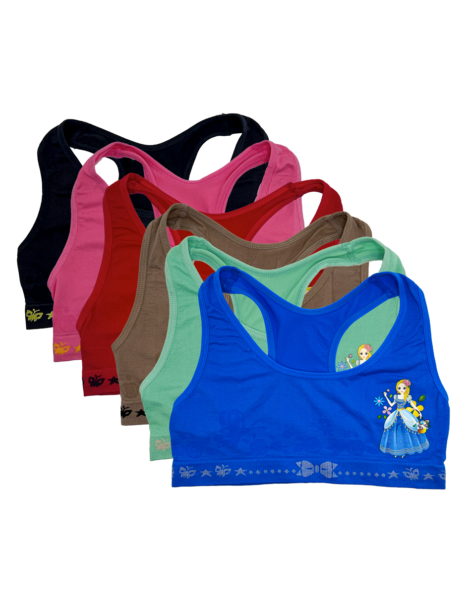 Paquete 6 Tops de Niña Con Divertidos Diseños Set Boxer y Top Oh My Girl Pack Incluye 6 Diferentes Colores