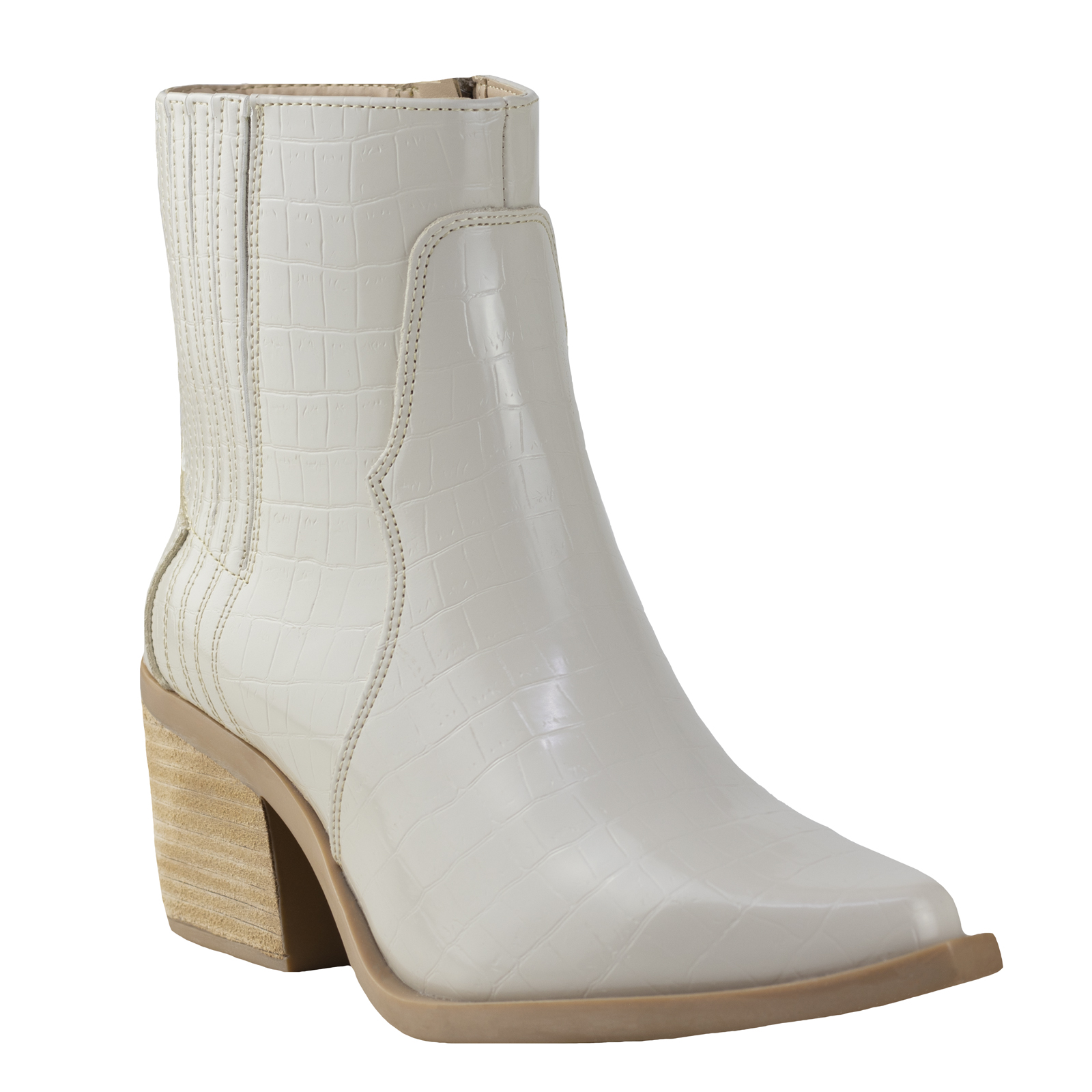 Botin Tipo Vaquero De Tacón Mujer Capa De Ozono 647203 Latte