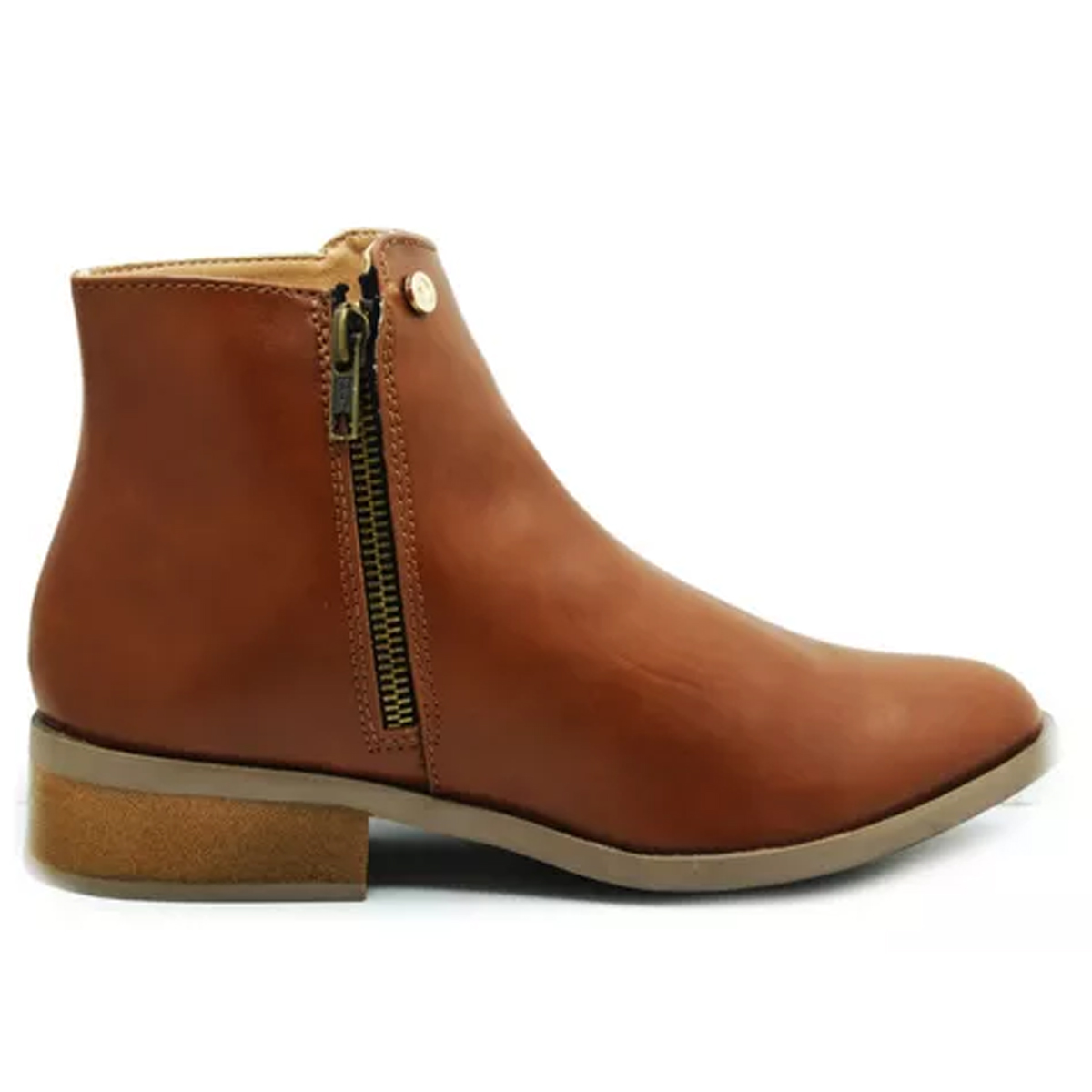 Botines Clásicos Para Mujer Capa De Ozono 647901 Tan Cierre