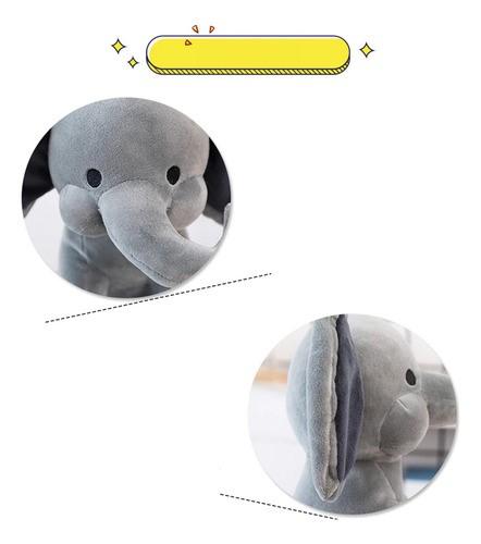 Peluche De Elefante Almohada 40 cm Gris