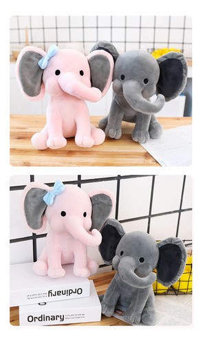 Peluche De Elefante Almohada 40 cm Gris