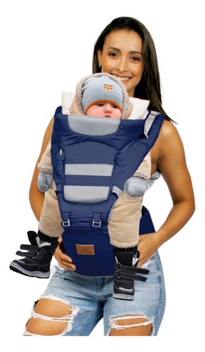 Mochila Cangurera Bebe Porta Bebes Ergonomica Multifuncional Azul