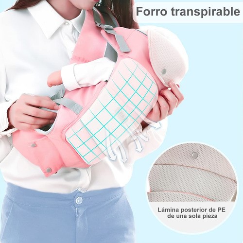 Mochila Porta Bebes Canguro Ergonómica 0-36 Multifuncional Rosa