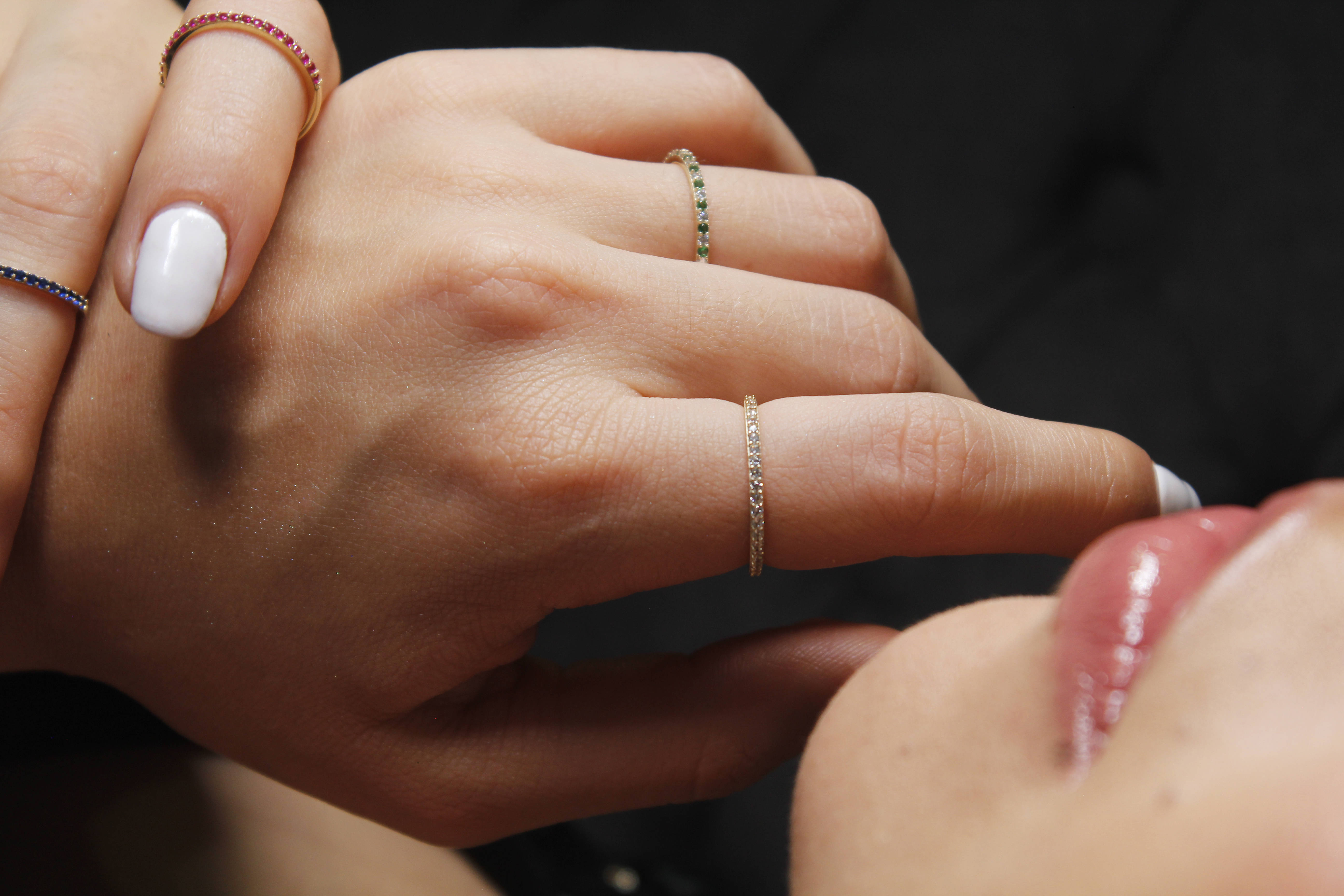 Anillo churumbela oro 10k piedra zirconia 