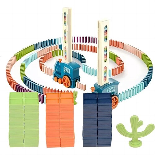 Juego Para Niños Tren Dominó Vehículos De Juguete 180 Piezas 