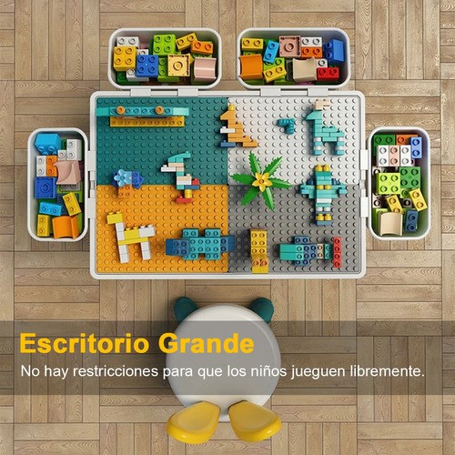 Mesa Didactica Con Juego De Bloques Para Niños Y Silla 