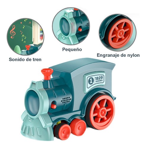 Juego Para Niños Tren Dominó Vehículos De Juguete 180 Piezas 
