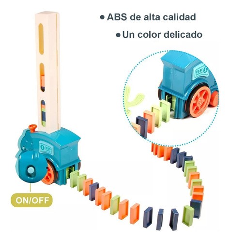 Juego Para Niños Tren Dominó Vehículos De Juguete 180 Piezas 