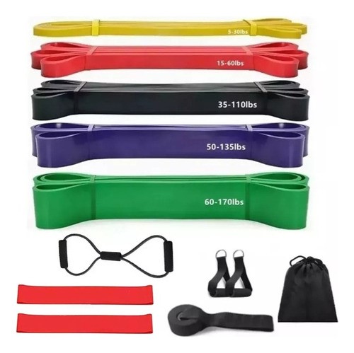 SQUATZ Bandas De Resistencia Con 5 Bandas De Entrenamiento De Fitness Bandas De Ejercicio De Tension Ajustables Con Anclaje De Puerta Asas Bolsa