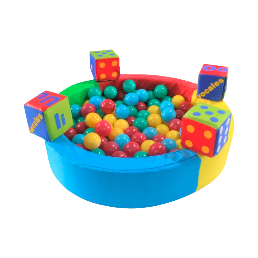 Alberca de pelotas con 100 pelotas + cubo de regalo Multicolor