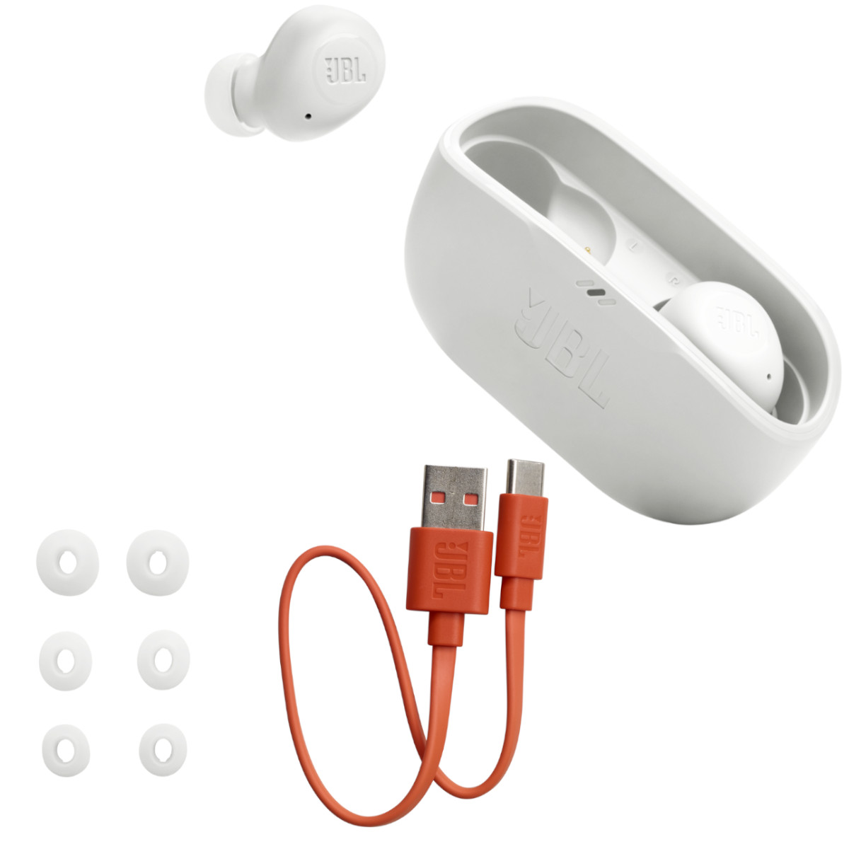 Audifonos JBL Wave Beam Bluetooth Deep Bass 32 Horas IP54 Blanco