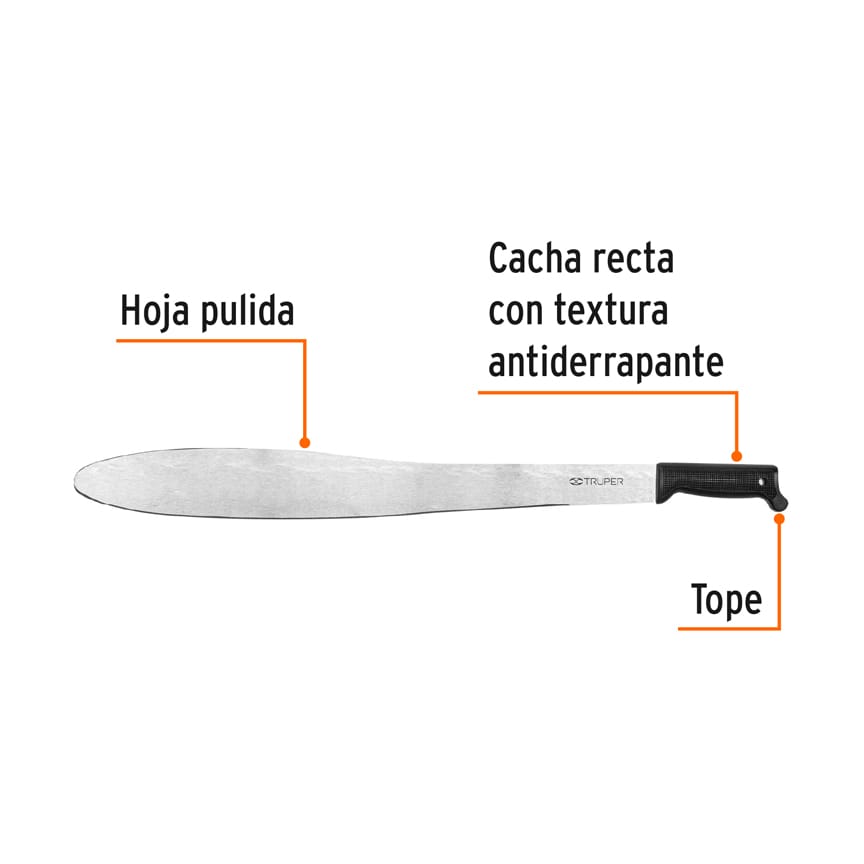 MACHETE TIPO CAGUAYANA 27P CACHA NEGRA INYECTADA 15860