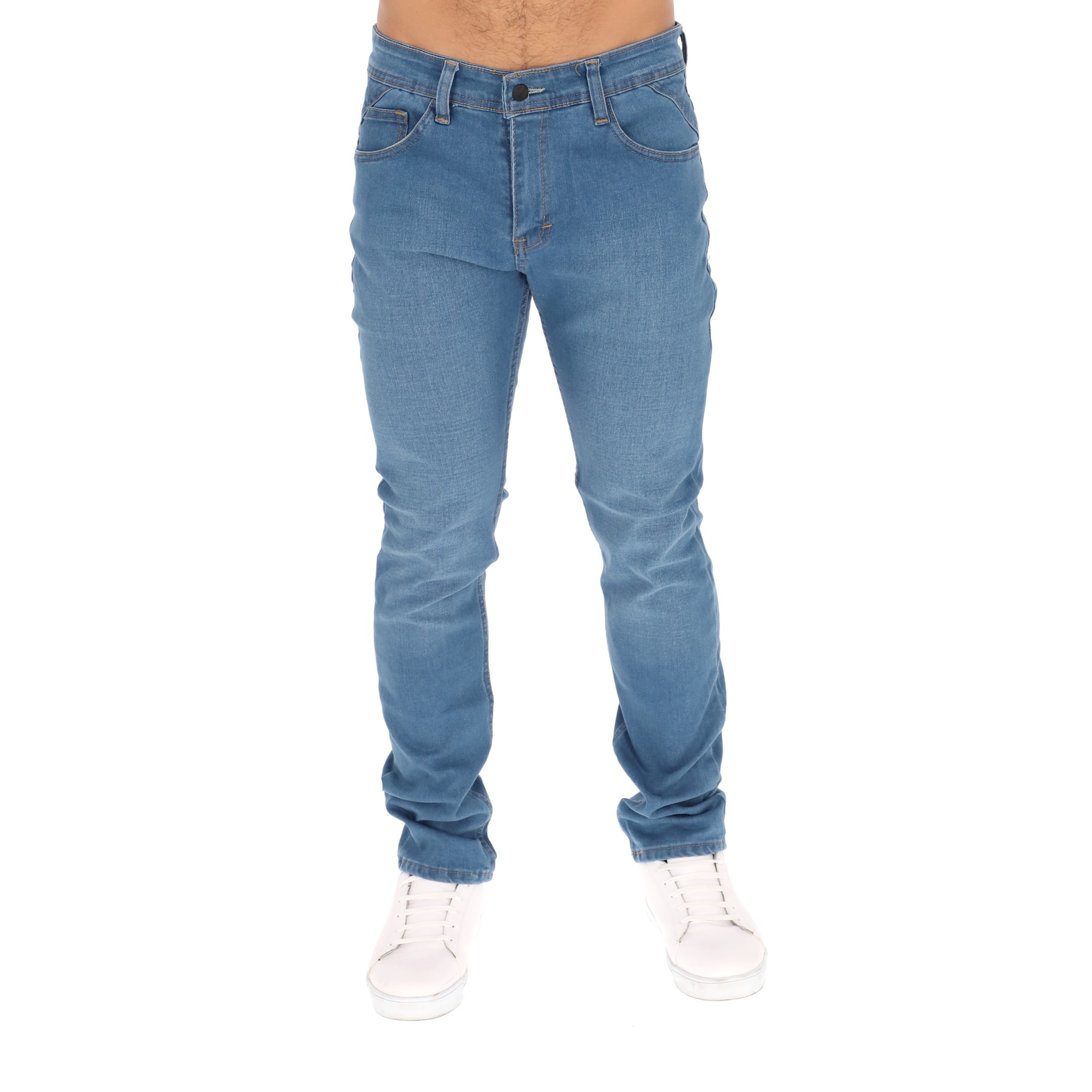 Skinny Jeans Pantalones De Mezclilla Para Hombre Color Azul Claro