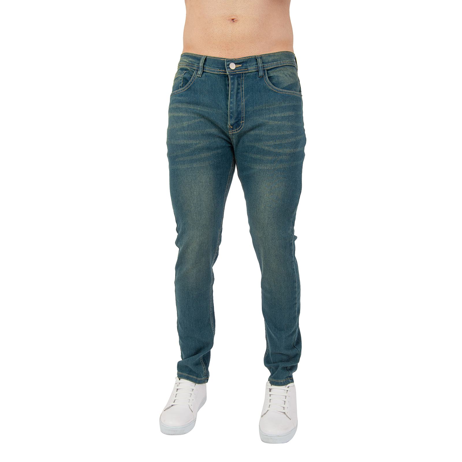 Pantalones Jeans Skinny Azul Oscuro Para Hombre