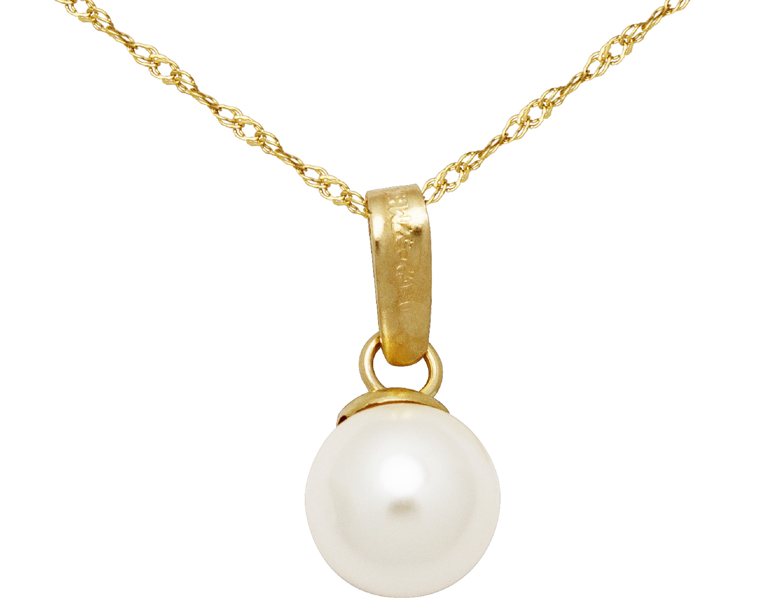 Collar Gargantilla Oro 10k Horoz Perla 45cm S1748