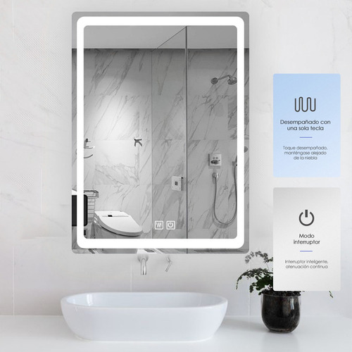 Espejo Con Luz Led Touch De Lujo Para Tocador O Baño 50x70cm