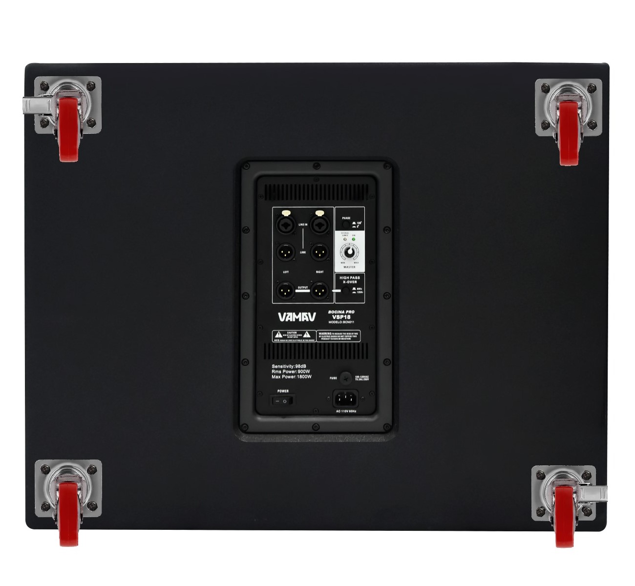 Subwoofer activo VAMAV VSP18 900w rms 18 pulgadas 