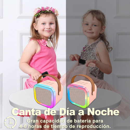 Bocina Karaoke Infantil 2 Micrófonos Inalámbricos Para Niños