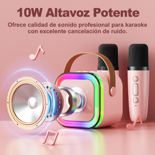 Bocina Karaoke Infantil 2 Micrófonos Inalámbricos Para Niños
