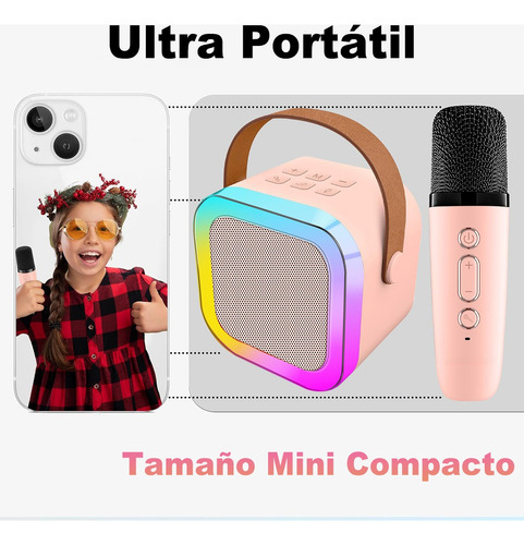 Bocina Karaoke Infantil 2 Micrófonos Inalámbricos Para Niños