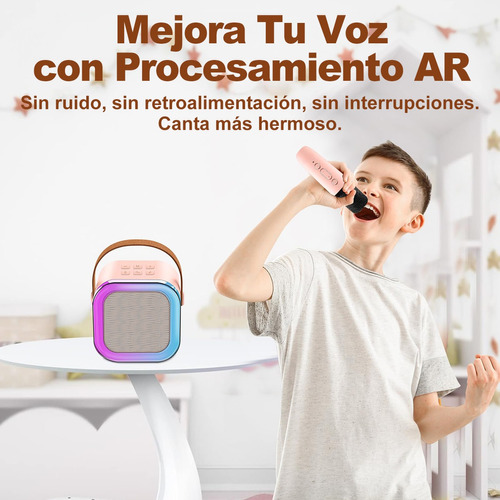 Bocina Karaoke Infantil 2 Micrófonos Inalámbricos Para Niños