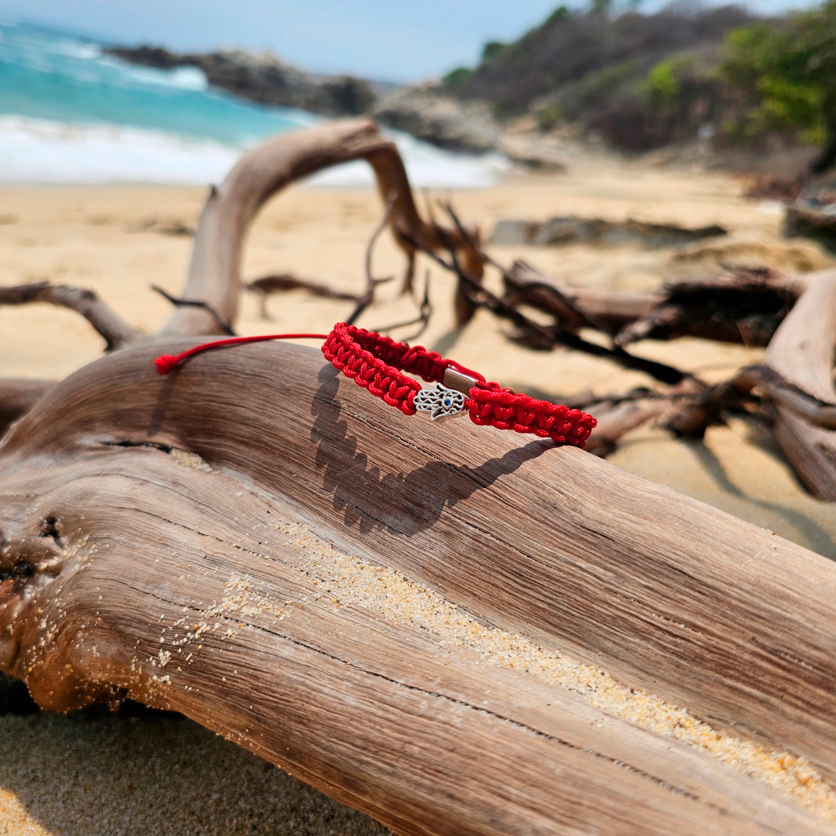 Pulsera Roja Hombre Mano Fátima Hamsa