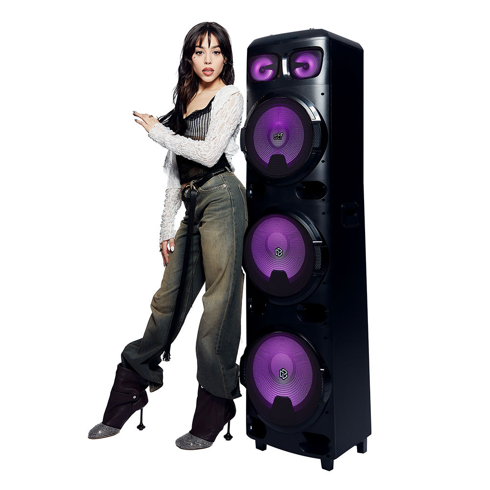 Bafle bocina Inalámbrica STF Power Block 12x3" Con luz led