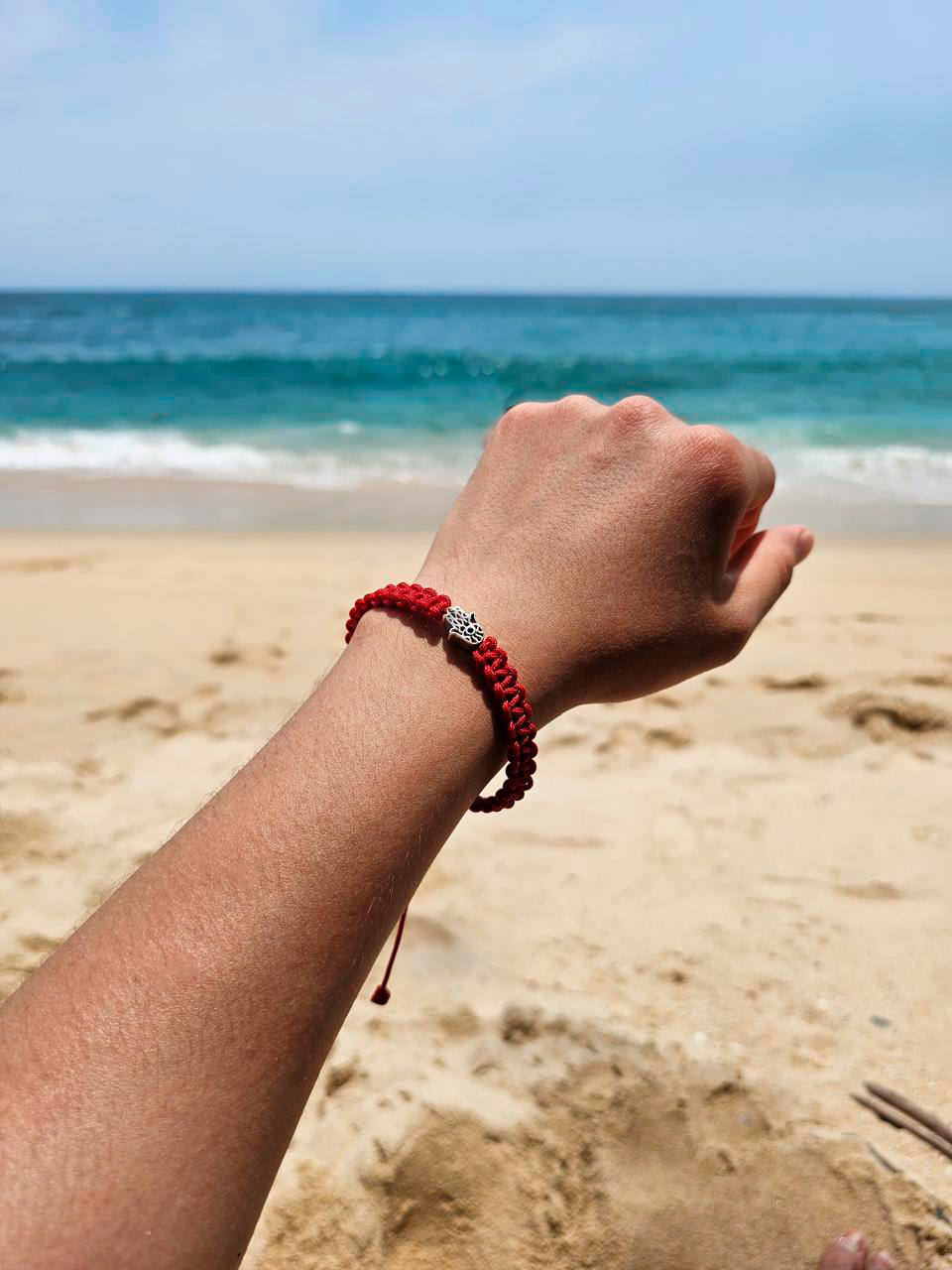 Pulsera Roja Hombre Mano Fátima Hamsa
