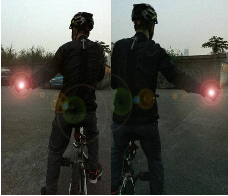 Guantes bicicleta moto deporte seguridad medio dedo Sensor cavitación luz LED automática protección